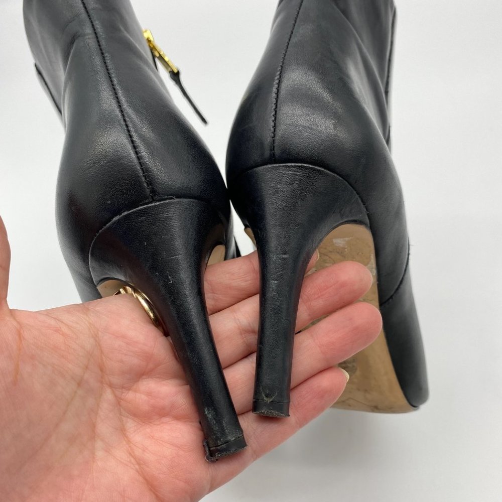 Sam Edelman Karen Black Leather Pointed Boots 7 - Picture 6 of 8